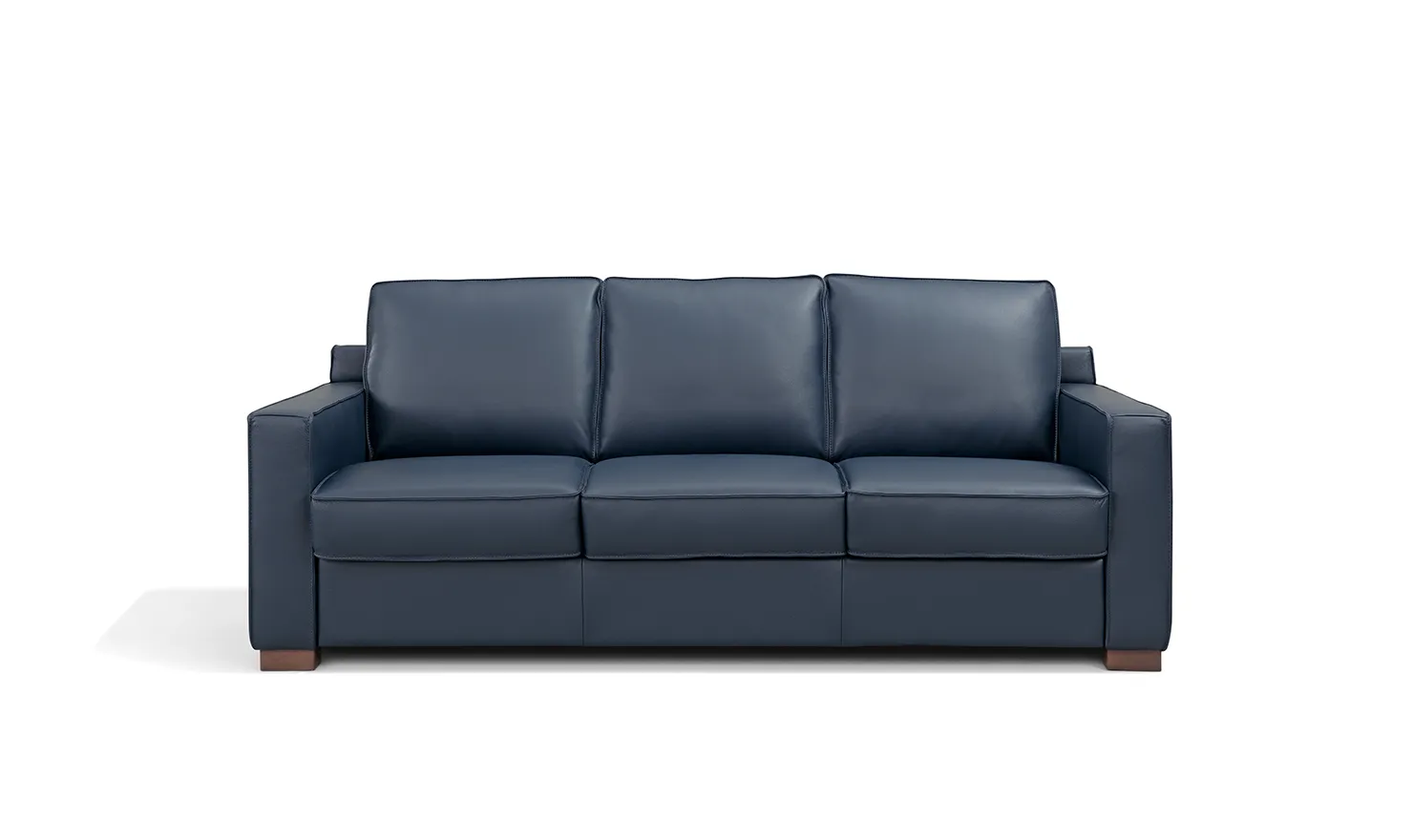 Leather Italia Logan 3-seater Queen Sleeper Sofa In Blue Oxford