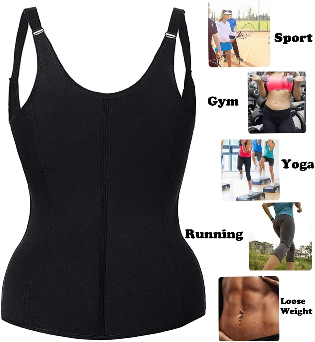 Lelinta Waist Trainer Corset for Weight Loss Tummy Control Sport Workout Body Shaper Black