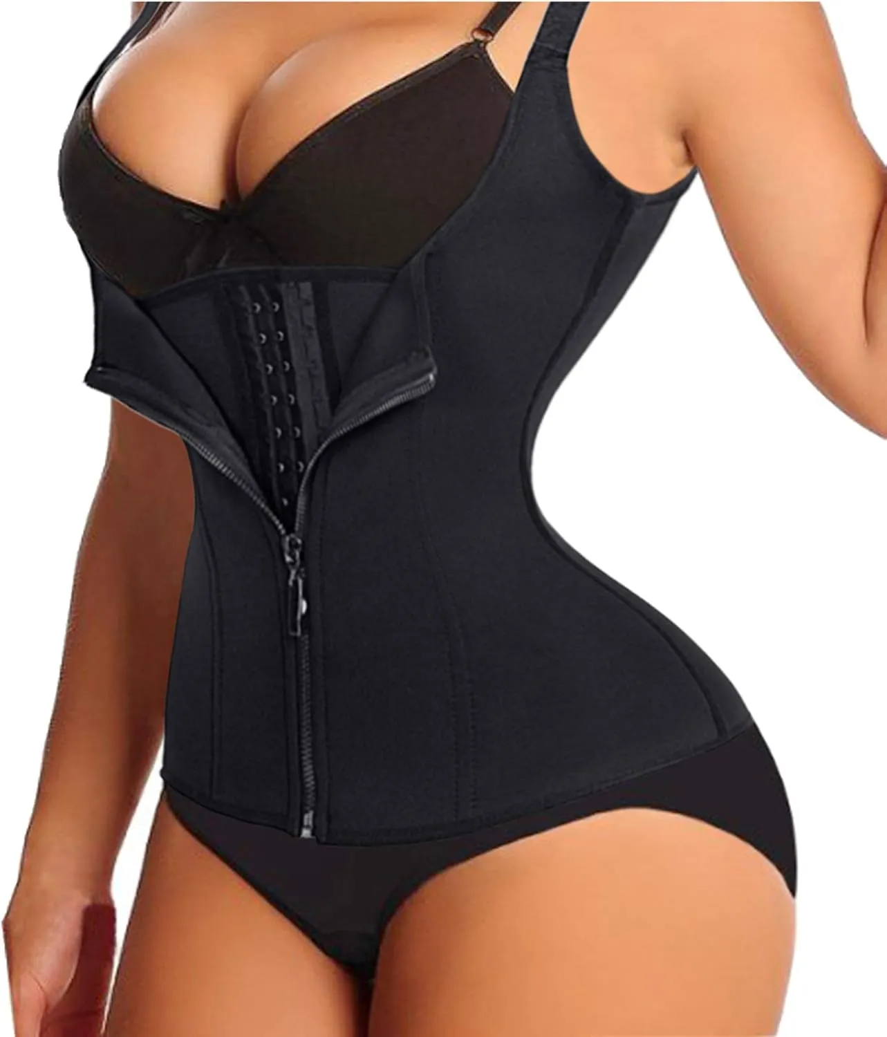 Lelinta Waist Trainer Corset for Weight Loss Tummy Control Sport Workout Body Shaper Black