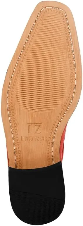 LIBERTYZENO Mens Lizard Print Genuine Leather Adults Lace Up Oxford Dress Shoes for Easter Gift
