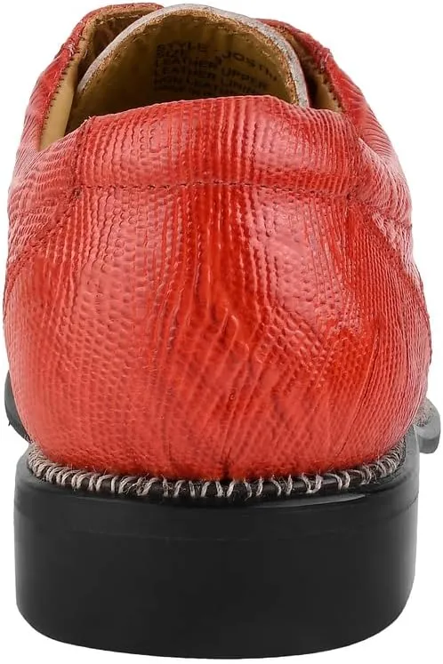 LIBERTYZENO Mens Lizard Print Genuine Leather Adults Lace Up Oxford Dress Shoes for Easter Gift