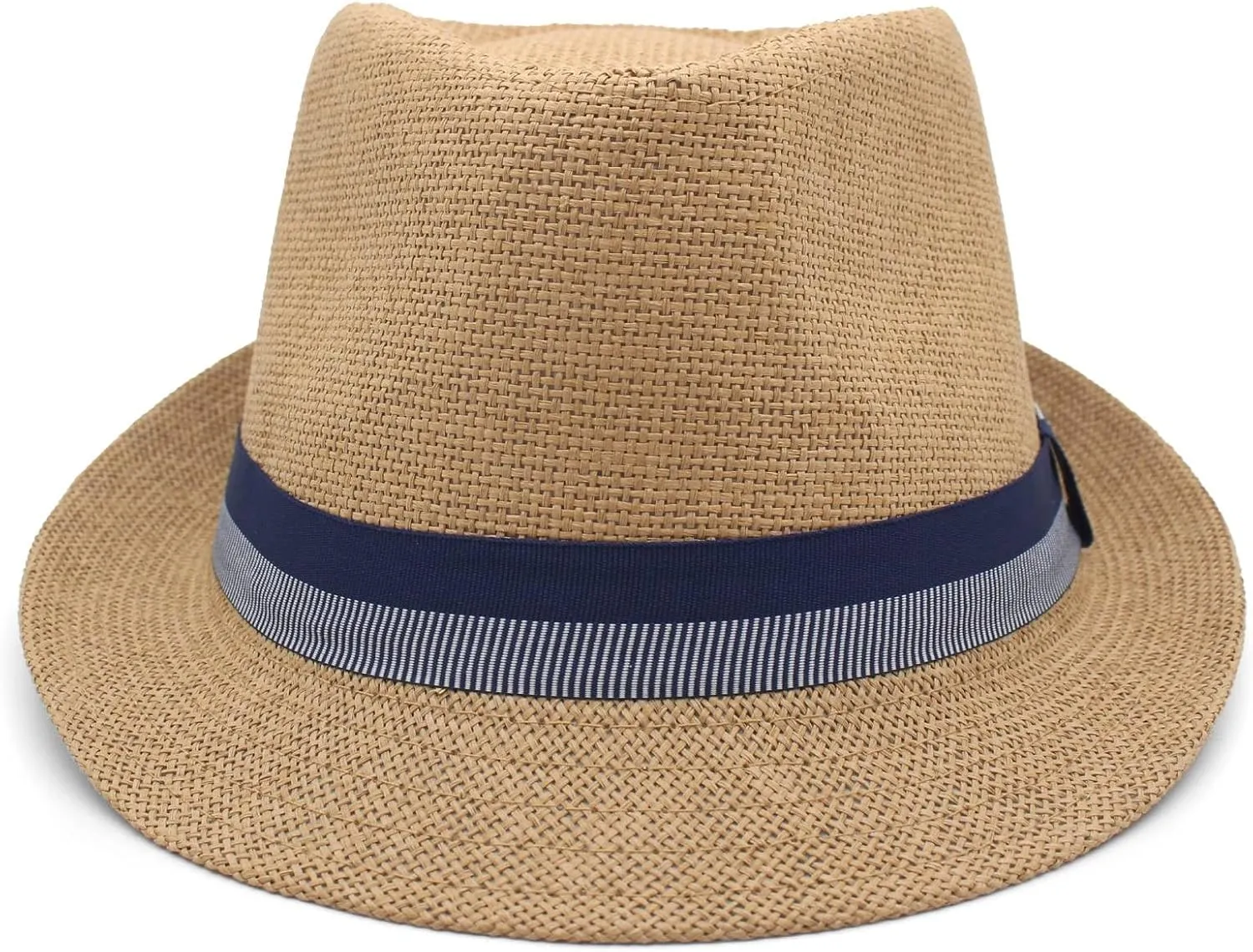 LIDHAY Short Brim Panama Hat Straw Fedora Hats for Men Women Summer Derby Trilby Hats Beach Sun Hat