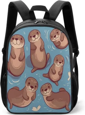 Lightweight Backpacks Cute Travel Bag Durable Animal Cute Brown Otters Printing Small Travel Backpack For Women & Men