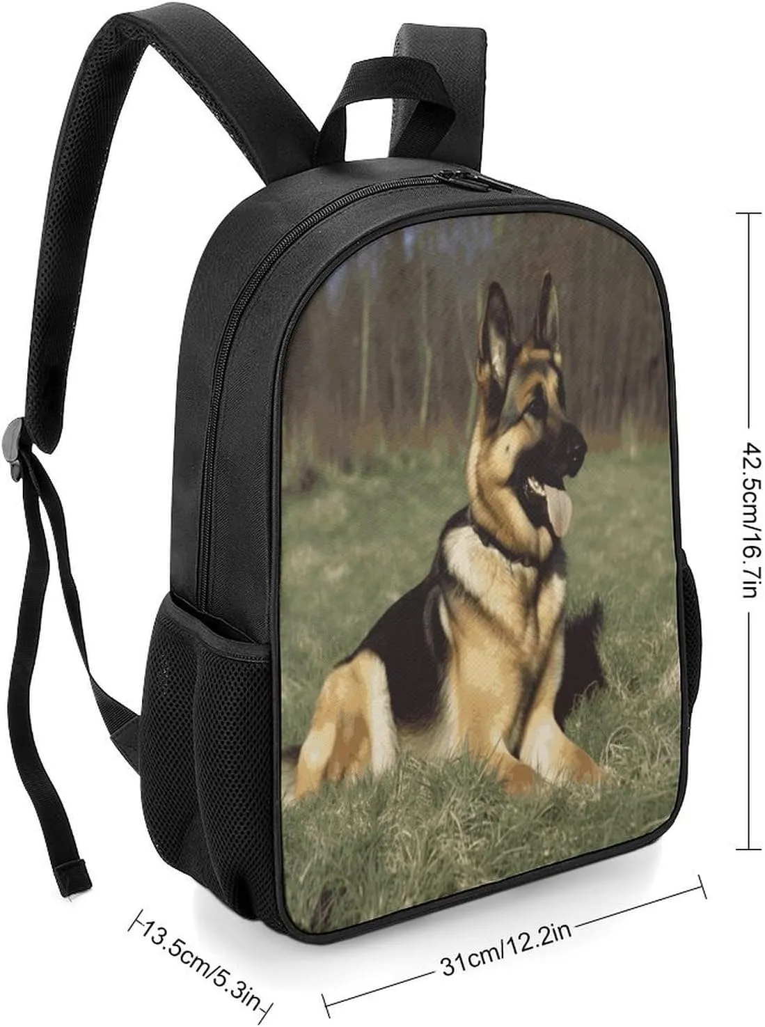 Lightweight Backpacks Cute Travel Bag Durable German Shepherd Dog Printing Small Travel Backpack For Women & Men