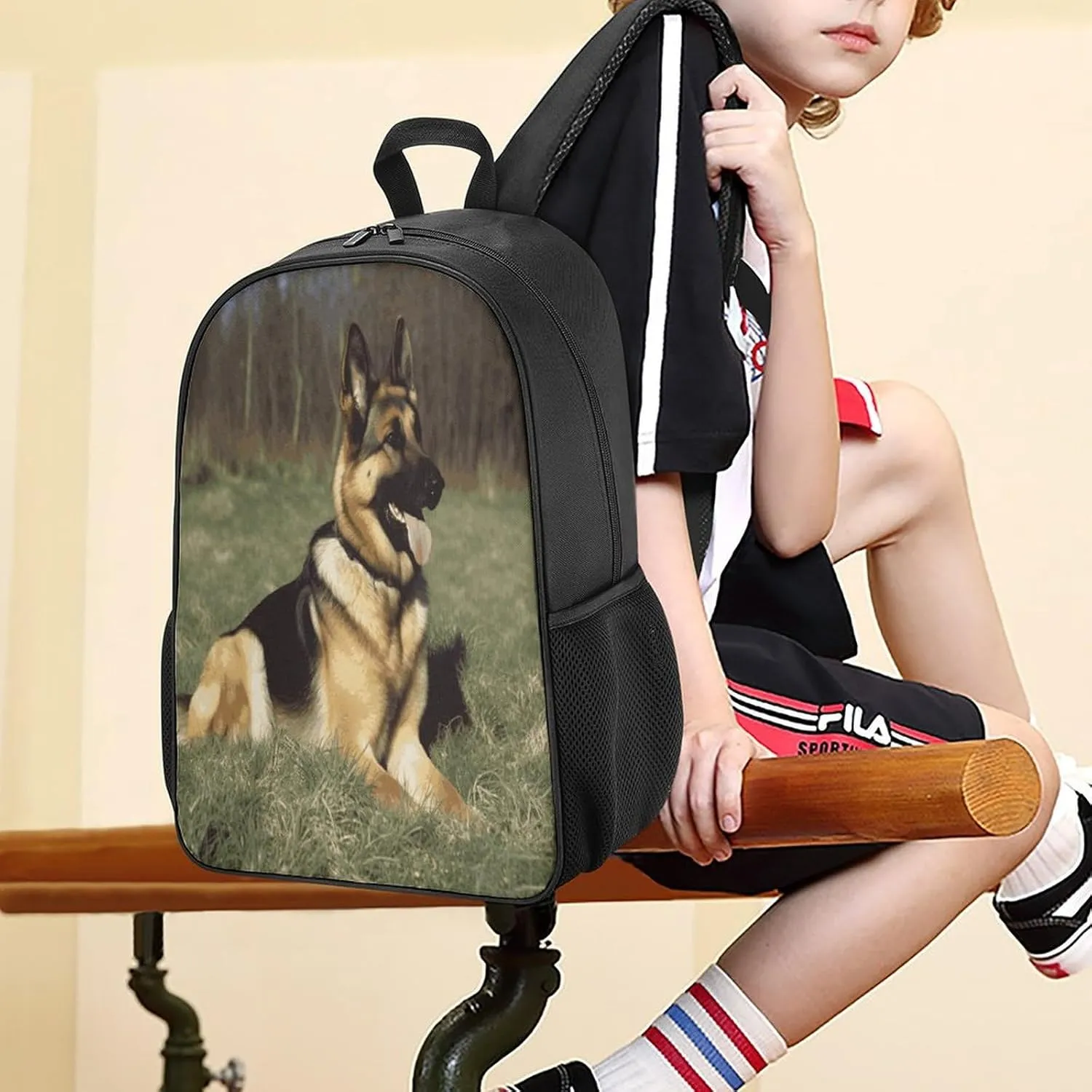 Lightweight Backpacks Cute Travel Bag Durable German Shepherd Dog Printing Small Travel Backpack For Women & Men