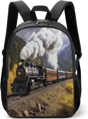 Lightweight Backpacks Cute Travel Bag Durable Steam Motor Train Printing Small Travel Backpack For Women & Men