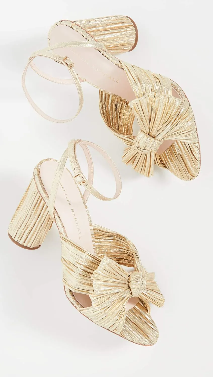 Loeffler Randall Women's Camellia Pleated Bow Heel with Ankle Strap