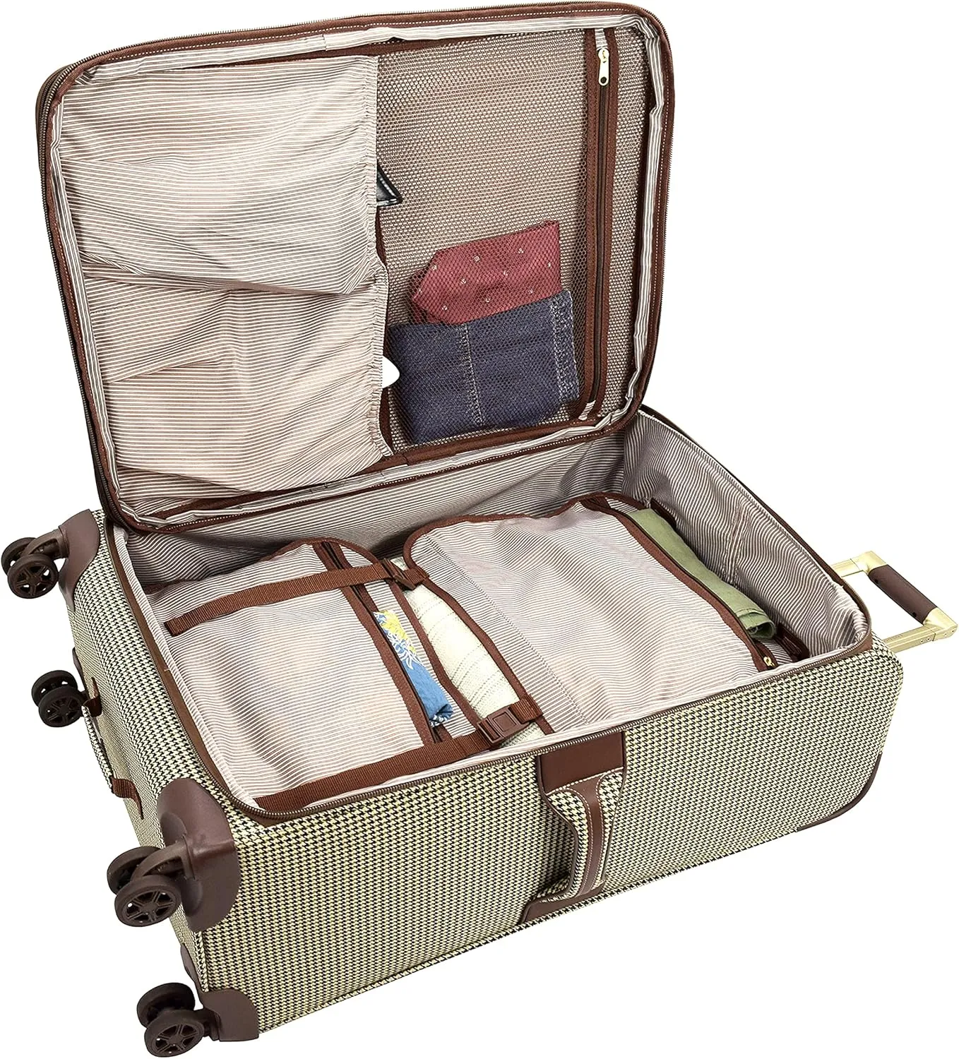 London Fog Oxford III Expandable Spinner, Olive, Carry-On 20-Inch