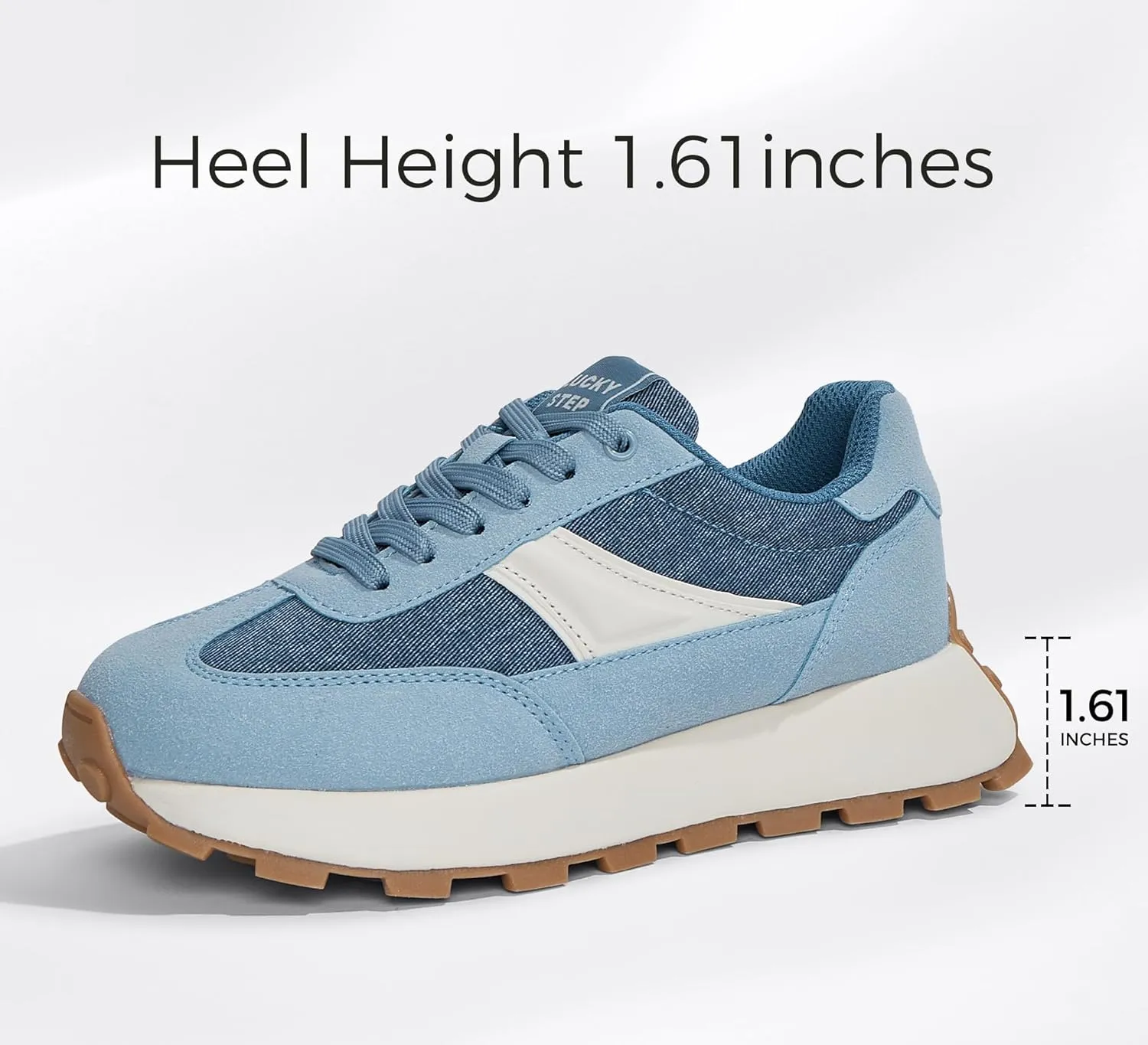 LUCKY STEP Women's Platform Retro Sneakers Classic Trainers Casual Footwear Tennis Running Chunky Lace-up Stylish Walking Shoes