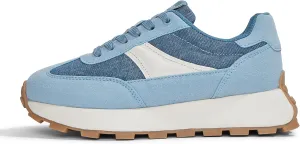 LUCKY STEP Women's Platform Retro Sneakers Classic Trainers Casual Footwear Tennis Running Chunky Lace-up Stylish Walking Shoes