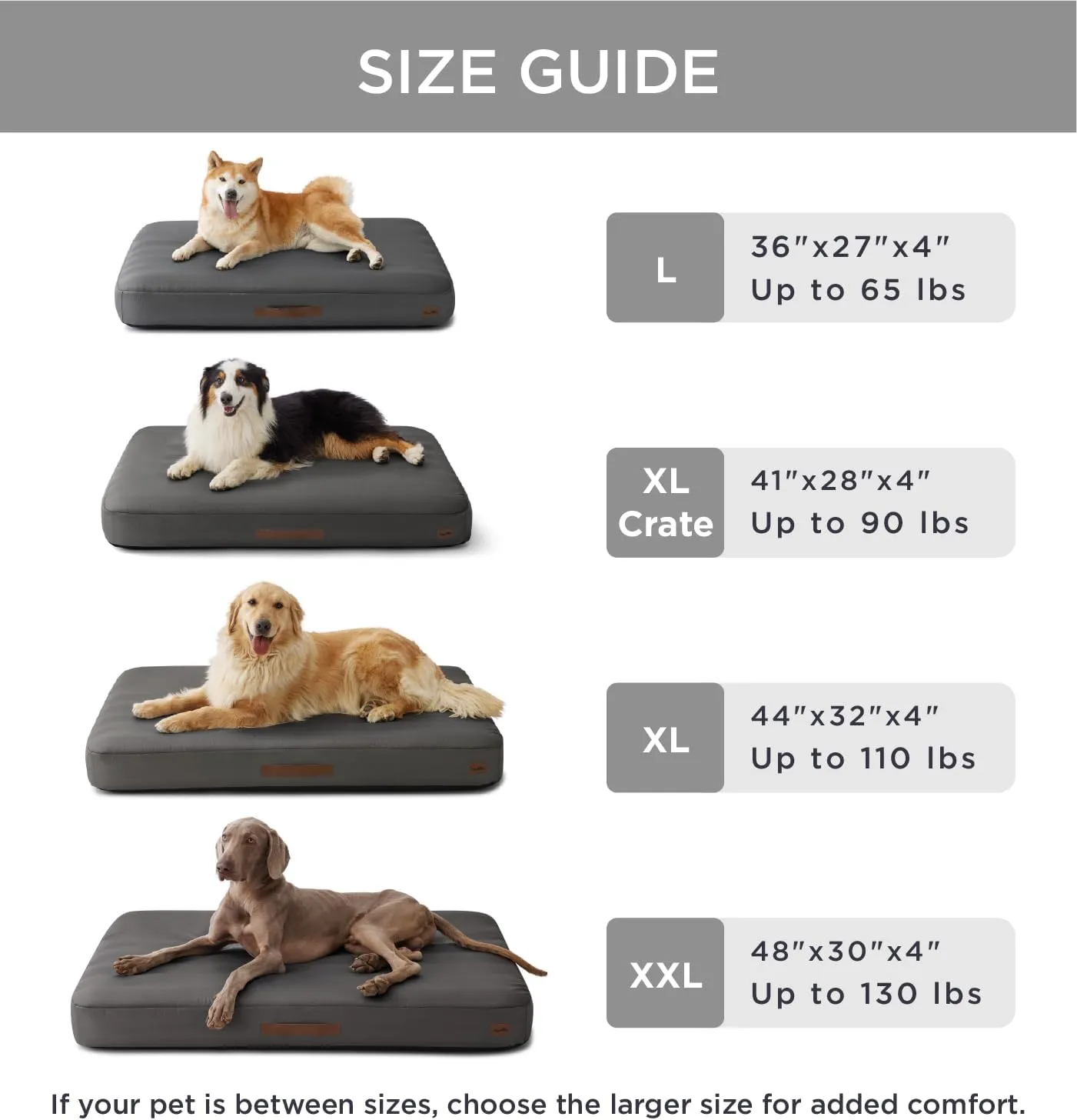 Made4Pets Inflatable Dog Bed Outdoor Waterproof – Self-Inflating Dog Camping Bed for Medium to Large Breeds, Heavy-Duty Oxford Fabric, Foldable Travel Pet Bed with Built-in Pump, Grey, 44"x32"x4"