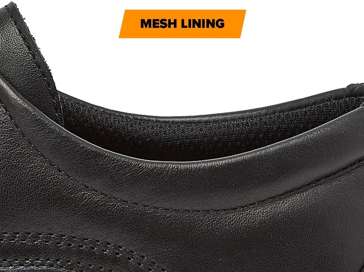 MAGNUM Active Duty Oxford Mens Work Shoes Non Slip, Black Leather Slip Resistant Work Shoes for Men, Medium or Extra Wide Width
