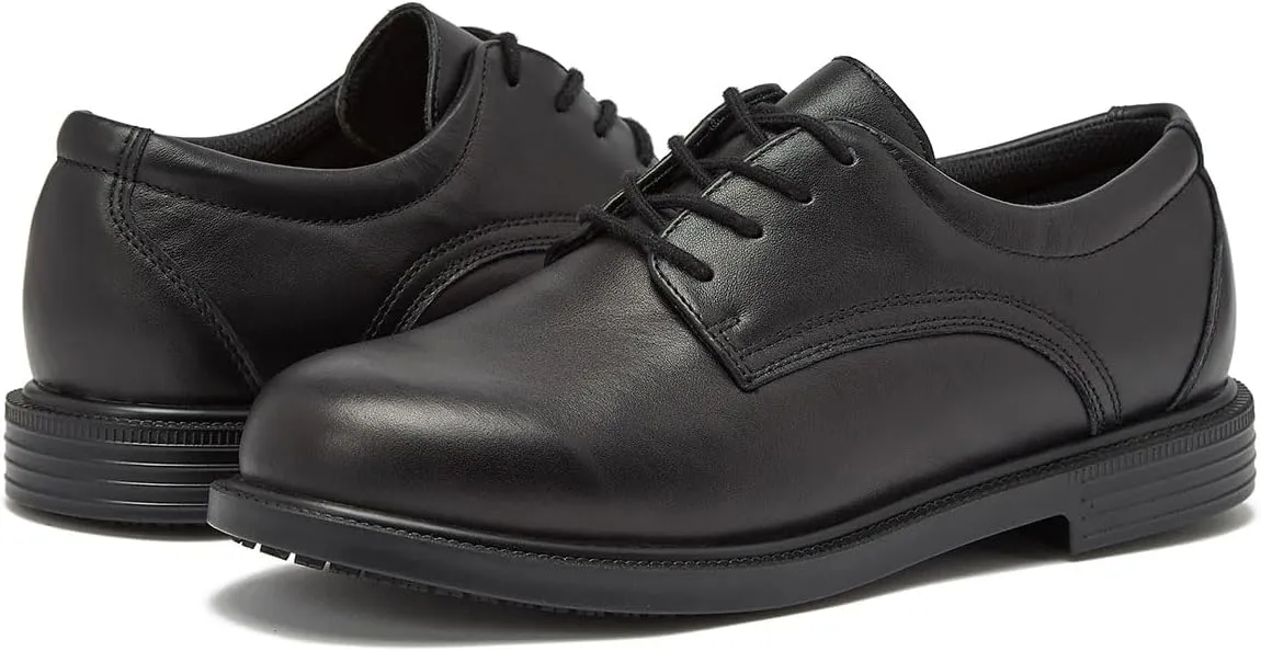 MAGNUM Active Duty Oxford Mens Work Shoes Non Slip, Black Leather Slip Resistant Work Shoes for Men, Medium or Extra Wide Width