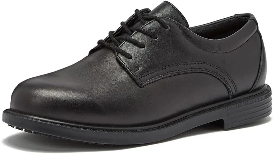 MAGNUM Active Duty Oxford Mens Work Shoes Non Slip, Black Leather Slip Resistant Work Shoes for Men, Medium or Extra Wide Width