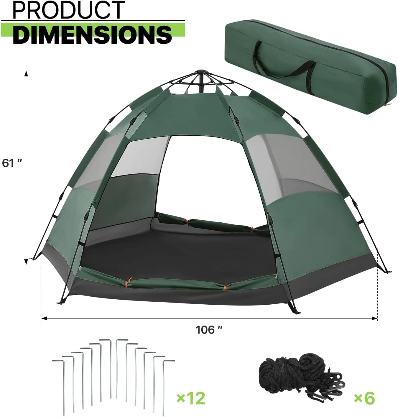 Magshion 2 Person Camping Tent with Carrying Bag Lightweight Weatherproof Backpacking Blue Outdoor Tent for Backpacking Hiking or Beach by Wakeman Outdoors