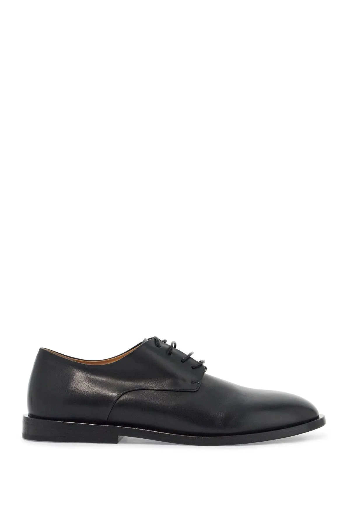 Marsell Black Calf Leather Derby Shoes with a Glossy Finish