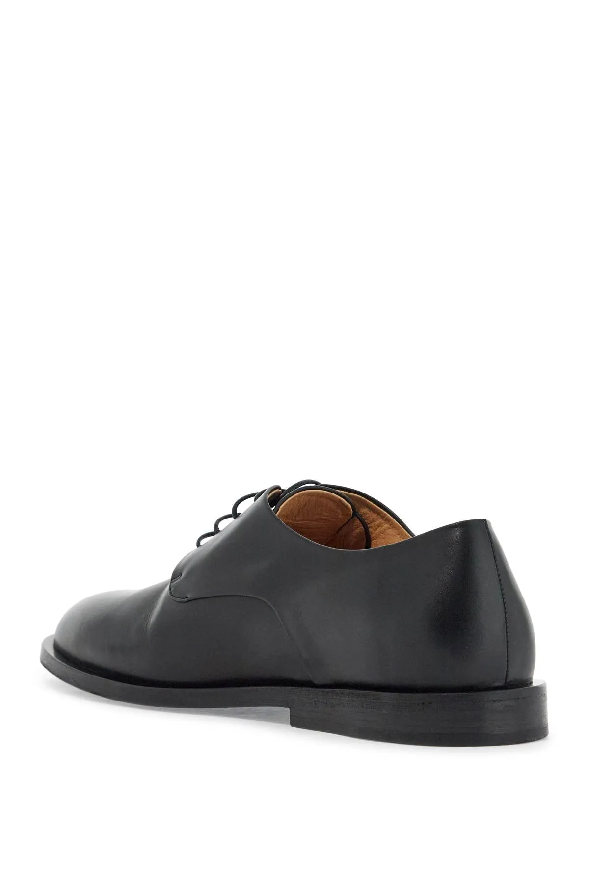 Marsell Black Calf Leather Derby Shoes with a Glossy Finish