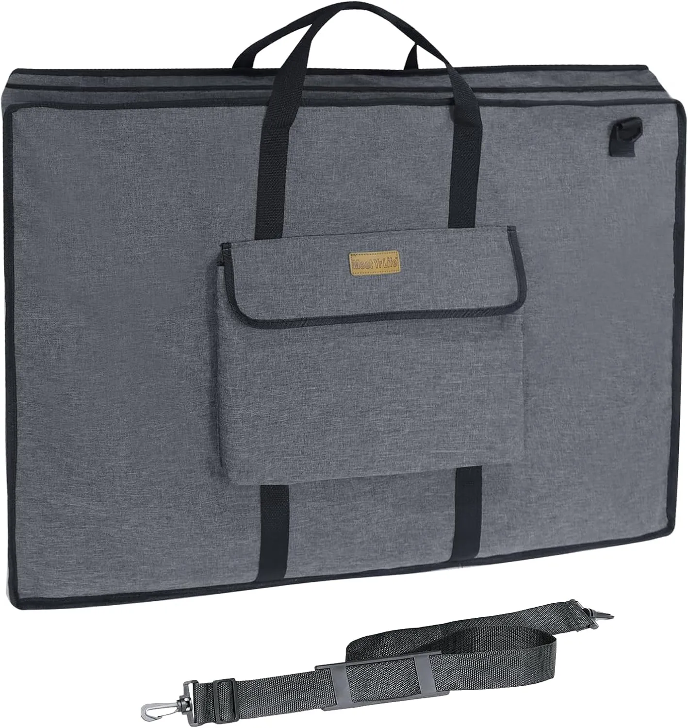 MeetYr Life Premium Art Portfolio Bag - Padded Triple Protection, Waterproof Protection with Shoulder Strap Durable and Portable - For Artwork, Posters, Sketches and Paintings（48"x36"）