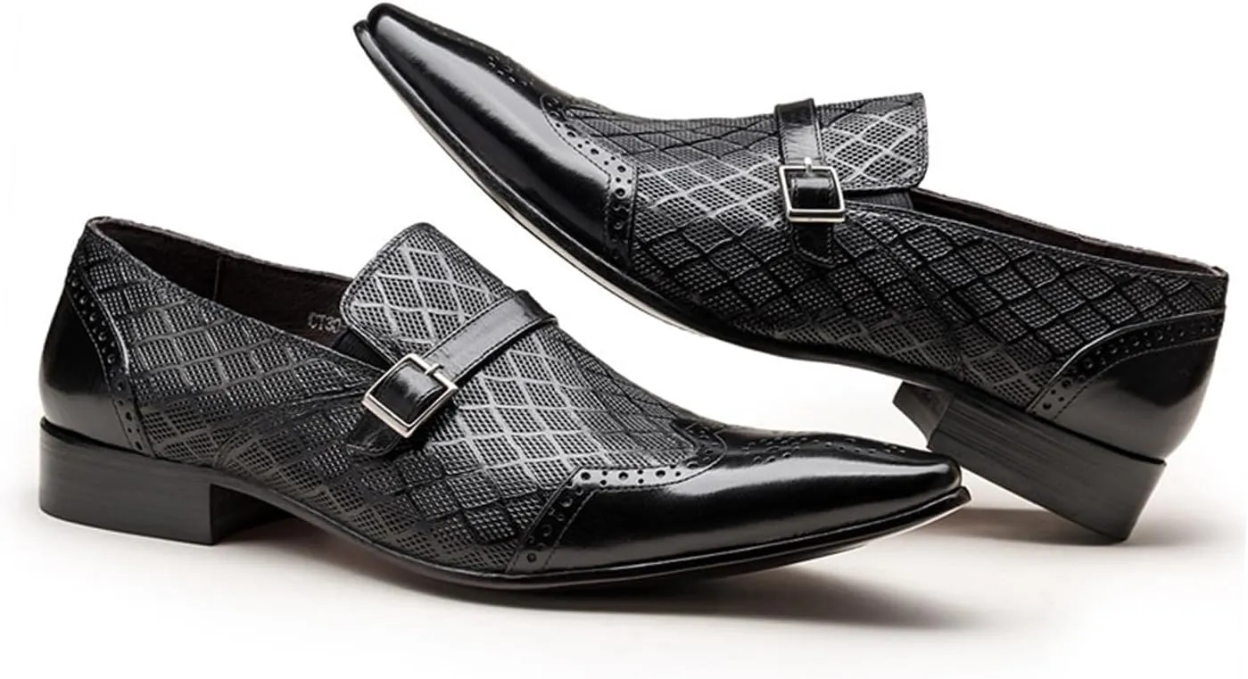 Men Alligator Crocodile Print Oxfords Dress Shoes Business Casual Cap Toe Wingtip Formal Derby Shoes Wedding Prom Tuxedo Shoes Loafers