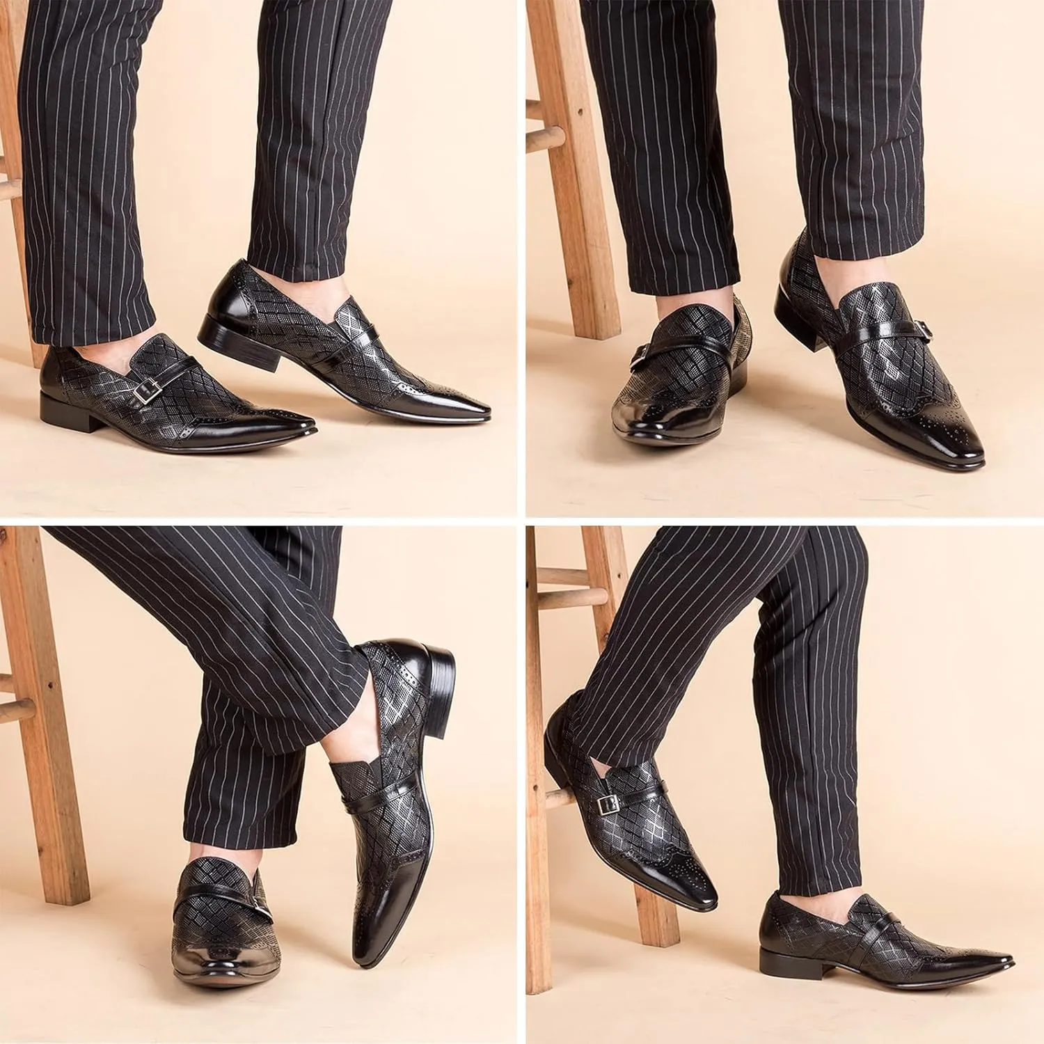 Men Alligator Crocodile Print Oxfords Dress Shoes Business Casual Cap Toe Wingtip Formal Derby Shoes Wedding Prom Tuxedo Shoes Loafers