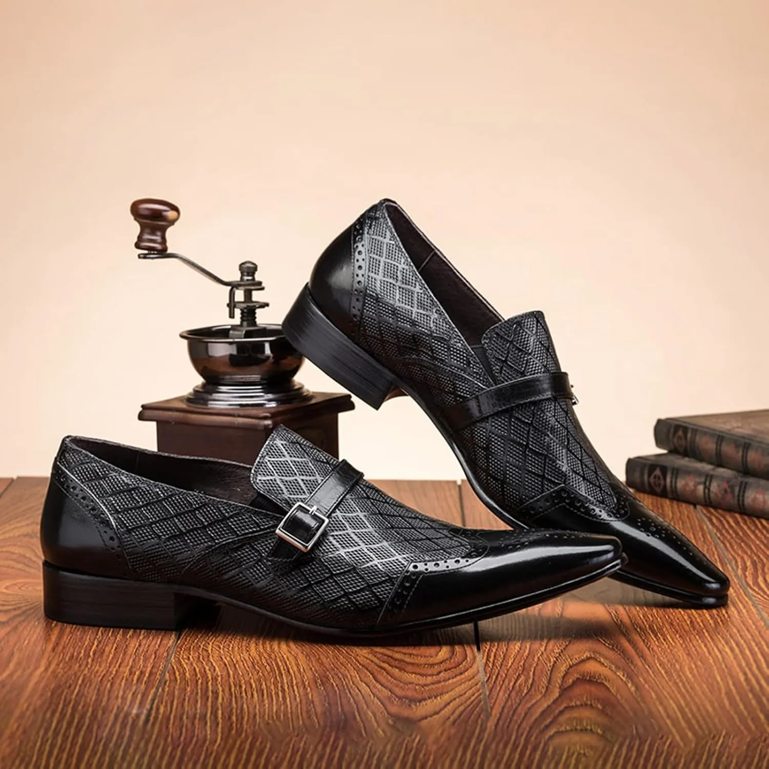 Men Alligator Crocodile Print Oxfords Dress Shoes Business Casual Cap Toe Wingtip Formal Derby Shoes Wedding Prom Tuxedo Shoes Loafers