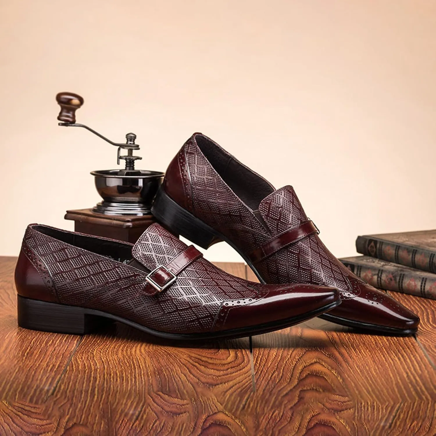 Men Alligator Crocodile Print Oxfords Dress Shoes Business Casual Cap Toe Wingtip Formal Derby Shoes Wedding Prom Tuxedo Shoes Loafers