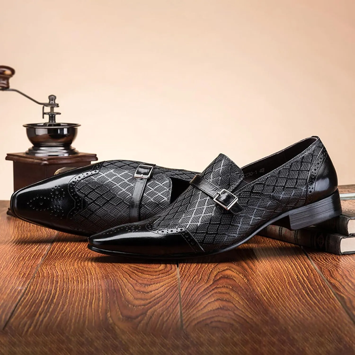 Men Alligator Crocodile Print Oxfords Dress Shoes Business Casual Cap Toe Wingtip Formal Derby Shoes Wedding Prom Tuxedo Shoes Loafers