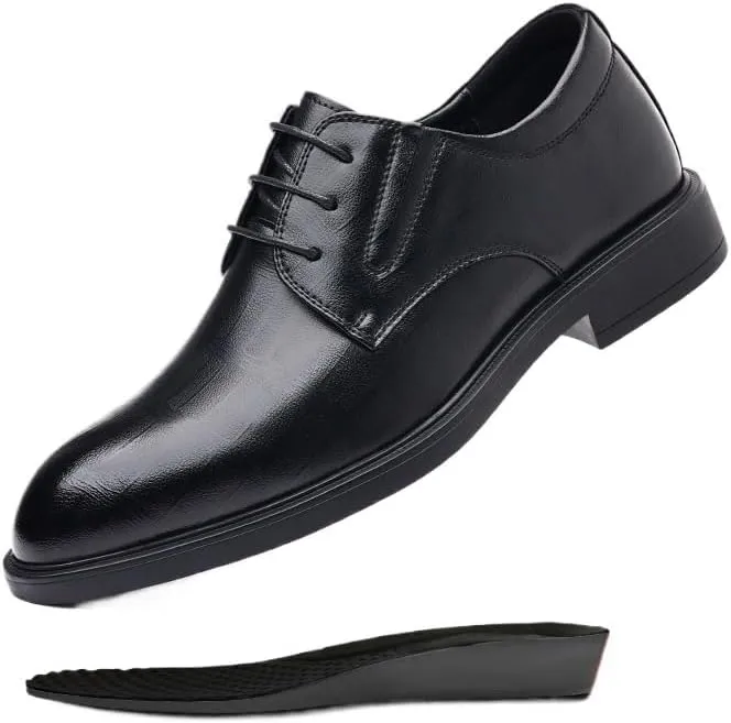 Men’s 2-Inch Height Increasing Shoes Formal Dress Oxford, Men's Elevator Shoe 2" Taller Business