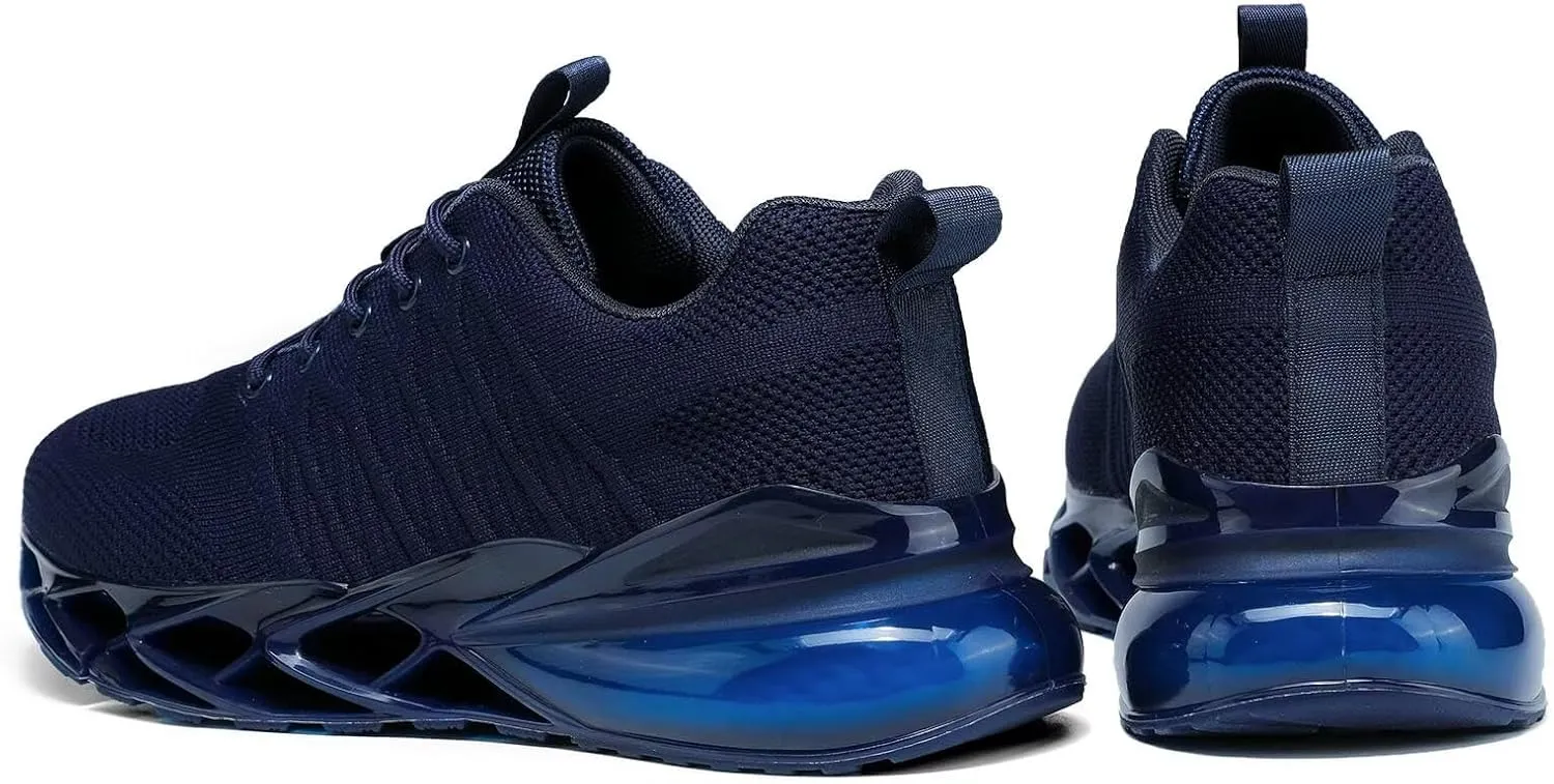 Mens Air Cushion Fashion Sneakers Breathable Blade Running Walking Shoes Comfortable Non Slip Work Sport Fitness Athletic Tennis Shoes