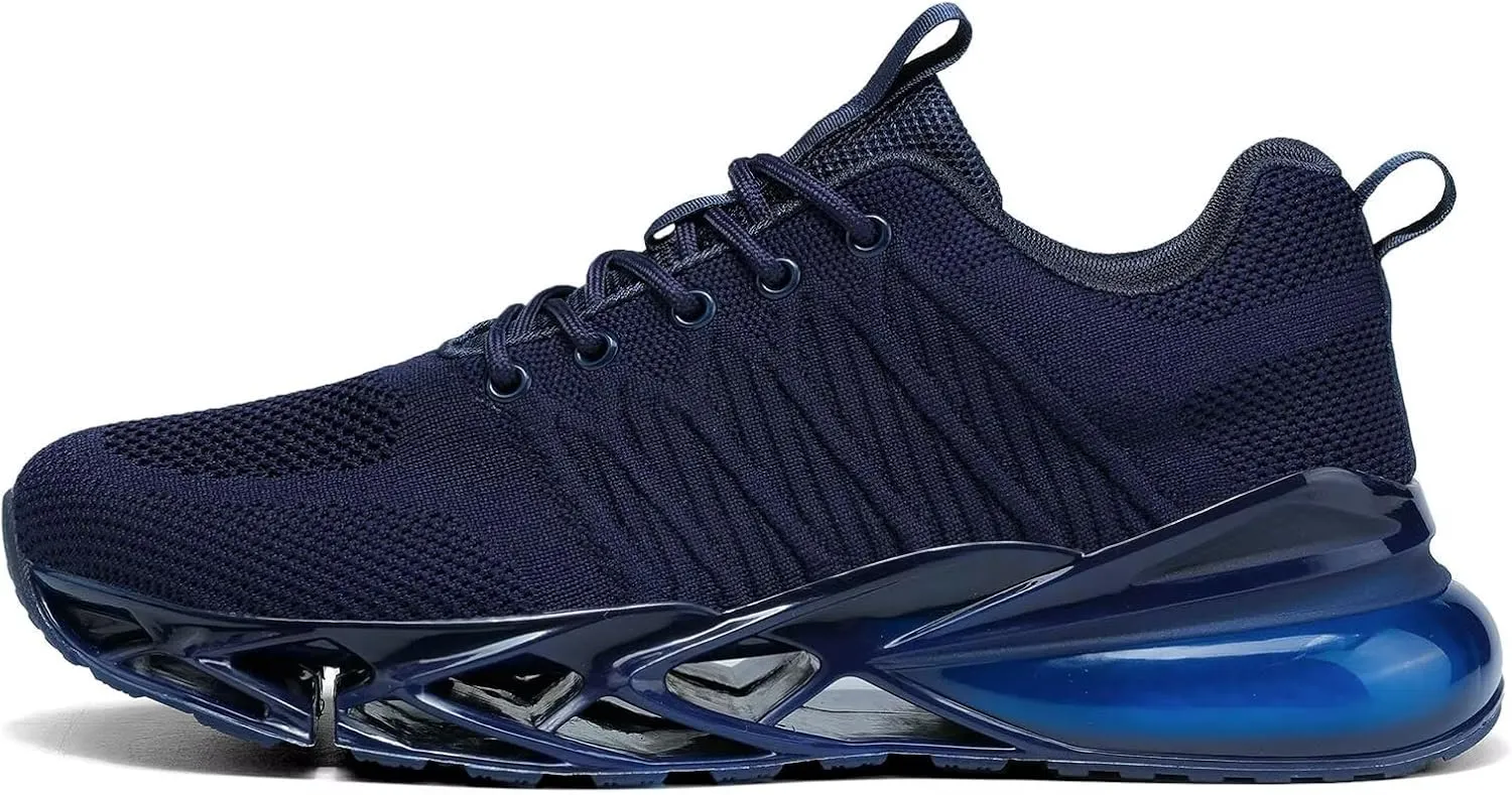 Mens Air Cushion Fashion Sneakers Breathable Blade Running Walking Shoes Comfortable Non Slip Work Sport Fitness Athletic Tennis Shoes