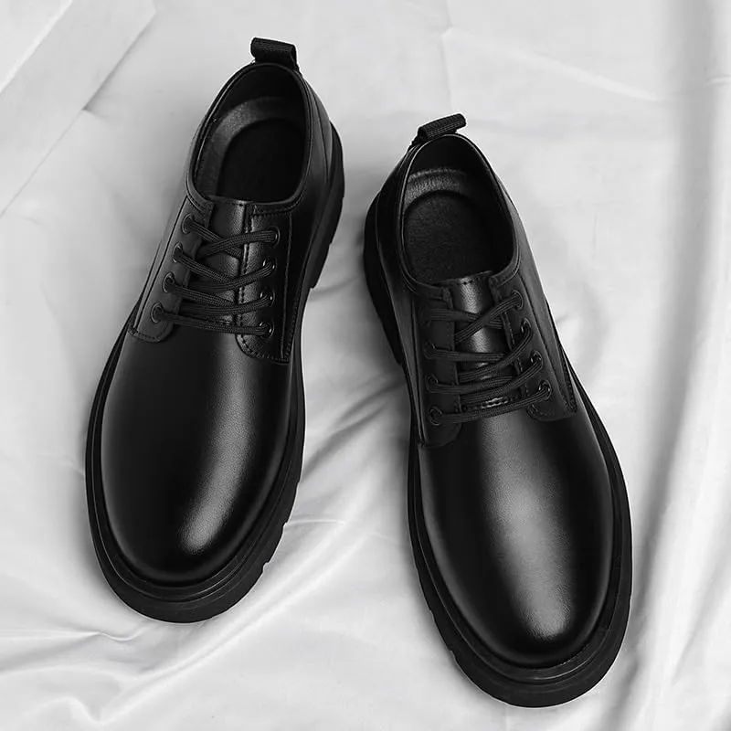 Men's Brogue Oxfords Shoes Mens Genuine Leather Platform Dress Shoes Classic Lace-up Tuxedo Derby Shoes(9)