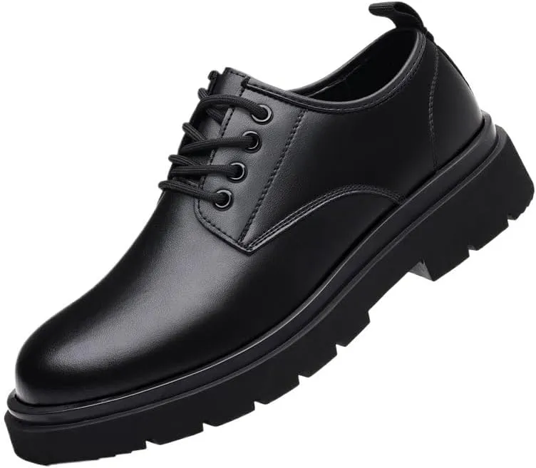 Men's Brogue Oxfords Shoes Mens Genuine Leather Platform Dress Shoes Classic Lace-up Tuxedo Derby Shoes(9)
