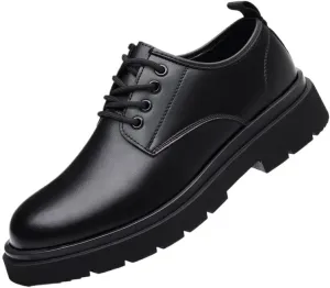 Men's Brogue Oxfords Shoes Mens Genuine Leather Platform Dress Shoes Classic Lace-up Tuxedo Derby Shoes(9)