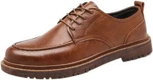 Men's Casual Business Shoes Breathable Lining Lace-ups Shoes Lightweight Non-Slip Rubber Soft Sole Comfortable Dress Polished Craft Shoes for Men(White-Patch Five-Pointed star4,10)