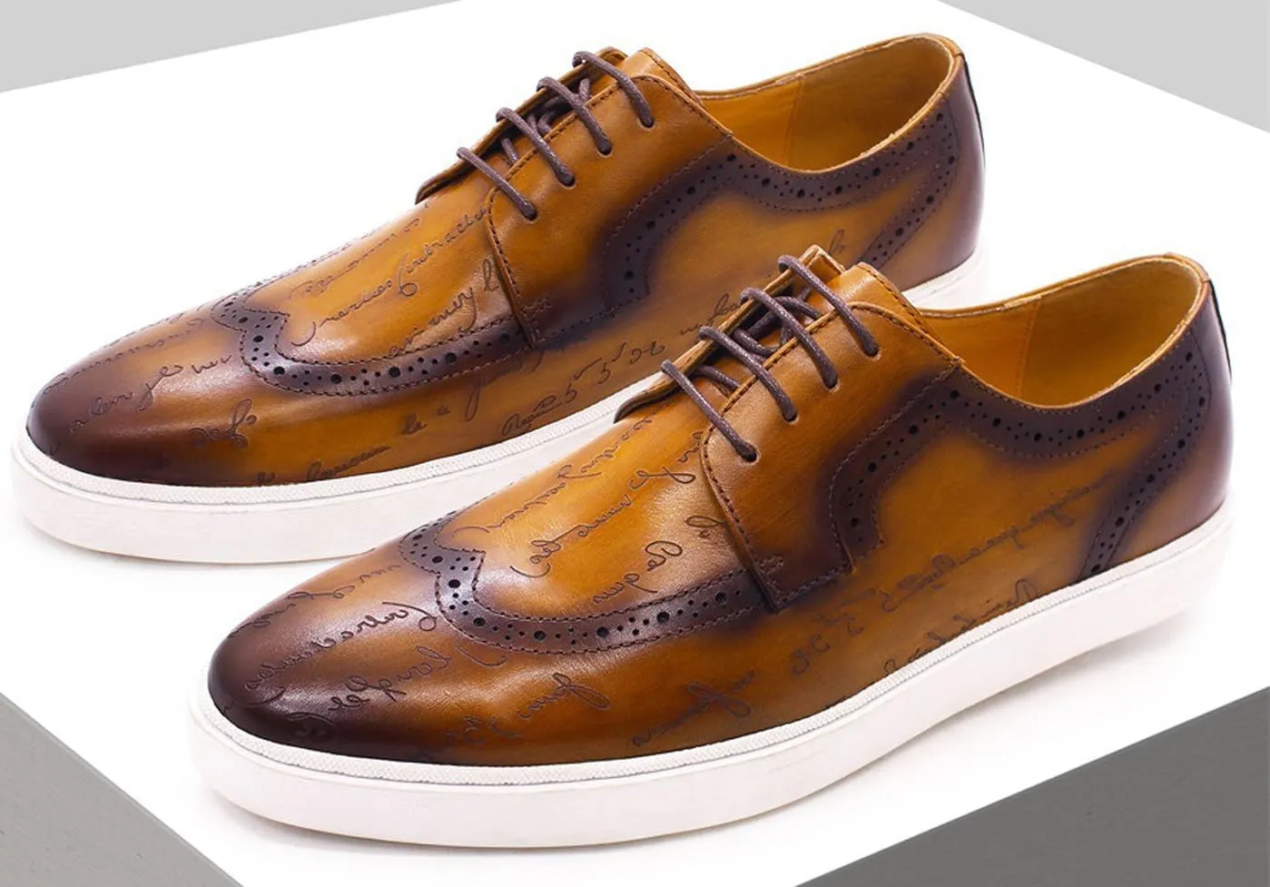 Mens Casual Shoes Flat Shoes Genunie Leather Wingtip Brogues Dress Derby Modern Shoes Men's Fashion Prom Wedding Business Oxfords Comfortable Tuxedo Shoes for Men