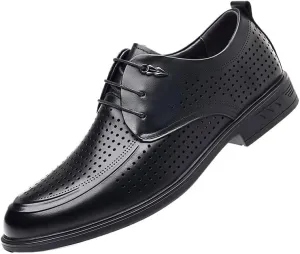 Men's Classic Business Lace Up Mesh Dress Shoes Modern Wedding Office Work Tuxedo Derby Shoes for Men