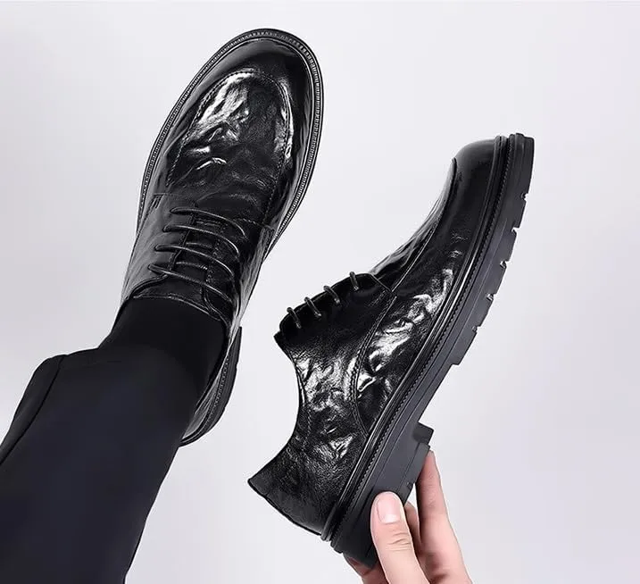 Mens Classic Formal Oxfords Shoes Mens Wedding Business Dress Shoes Lace-up Patent Leather Tuxedo Derby Shoes for Men