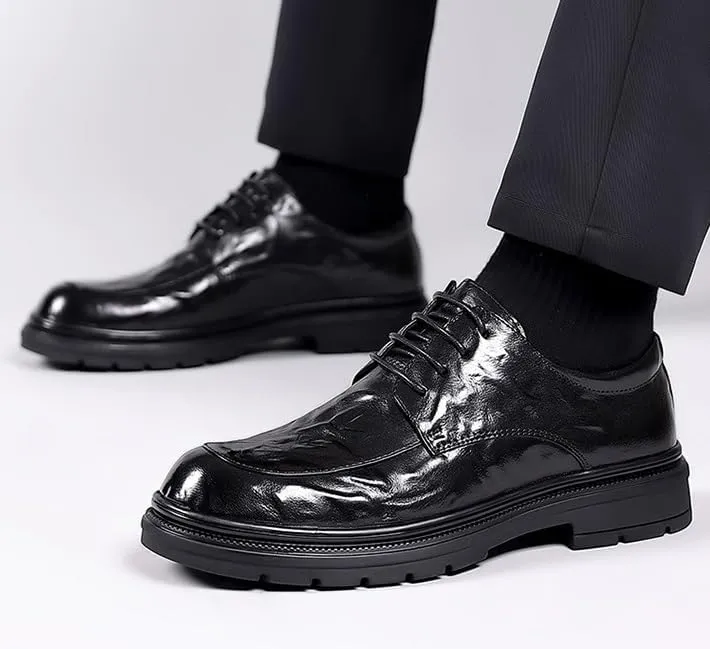 Mens Classic Formal Oxfords Shoes Mens Wedding Business Dress Shoes Lace-up Patent Leather Tuxedo Derby Shoes for Men