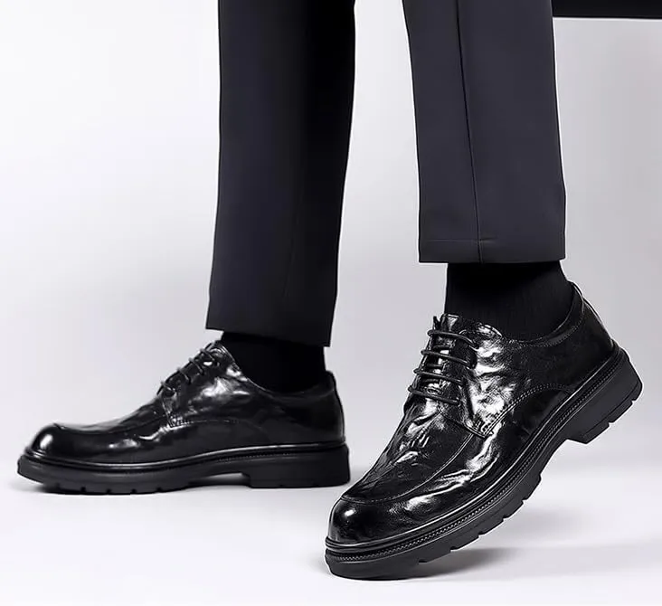 Mens Classic Formal Oxfords Shoes Mens Wedding Business Dress Shoes Lace-up Patent Leather Tuxedo Derby Shoes for Men