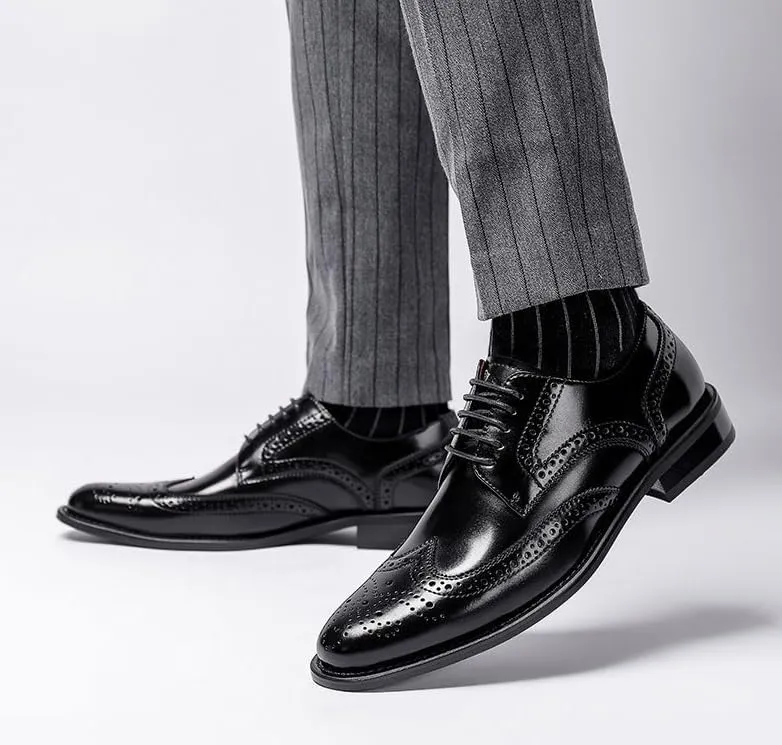 Men's Comfort Orthopedic Dress Shoes Men Casual Loafers Business Formal Oxfords Shoes Mens Brogue Shoes