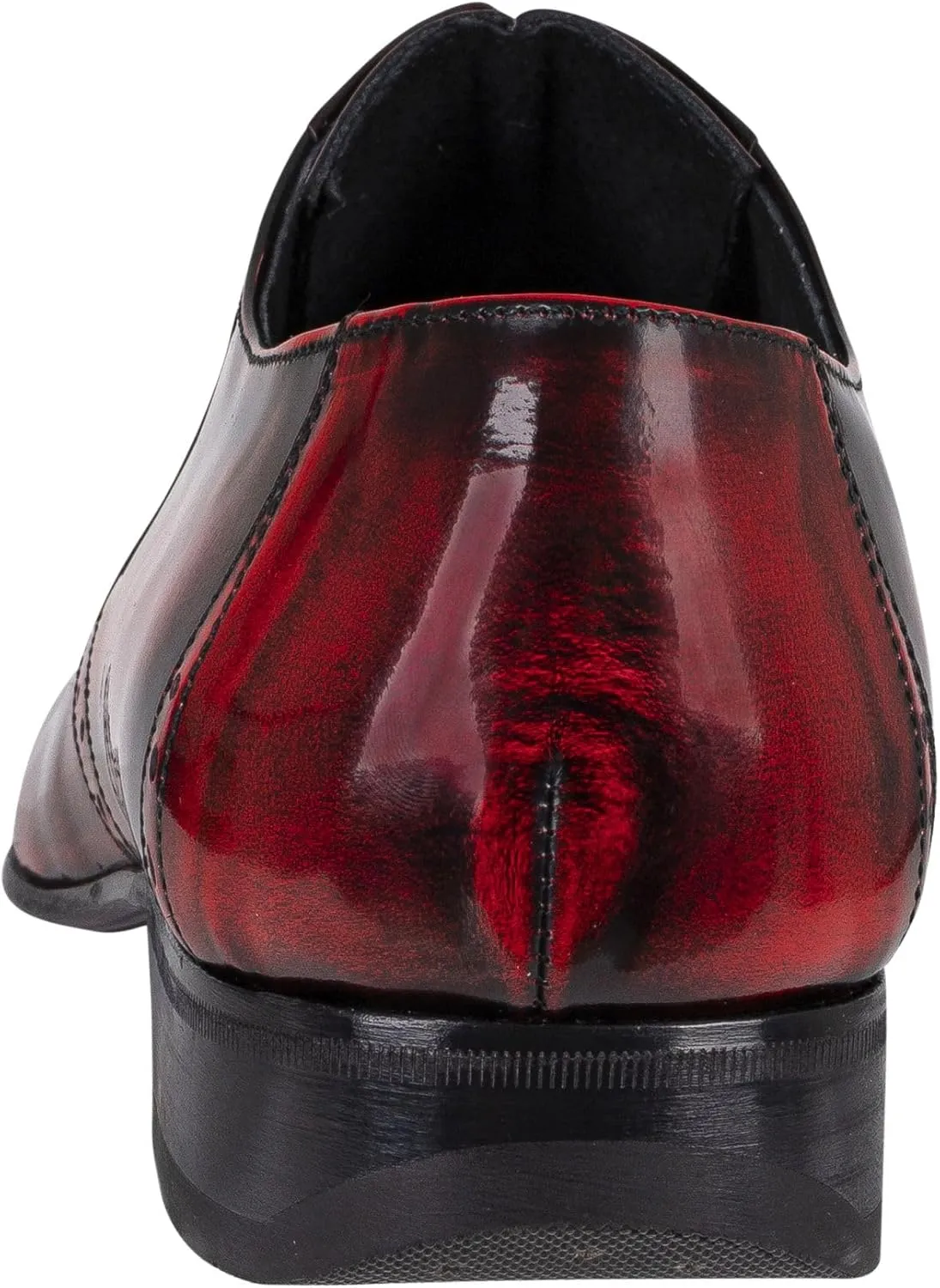 Men's Derby Leather Shoes, Red Polished