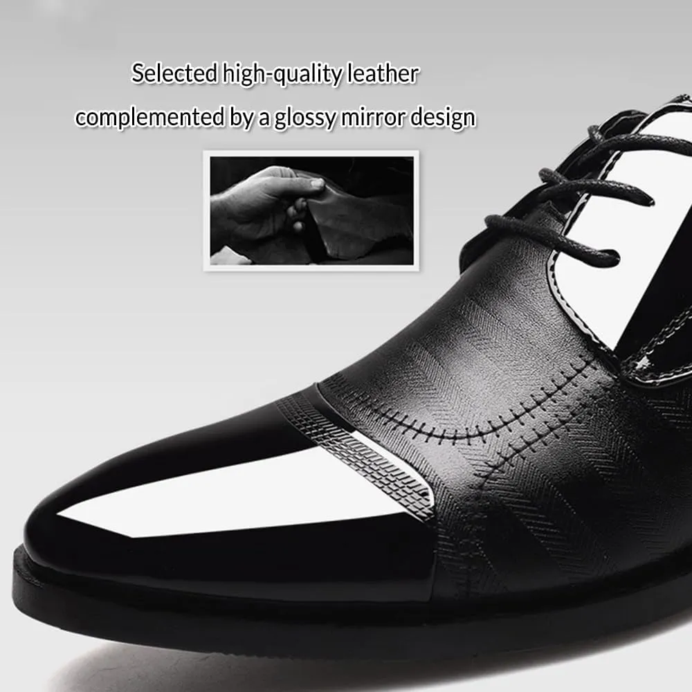 Men's Dress Shoes Business Oxfords Patent Leather Dress Shoes Classic Loafers Formal Derby Shoes
