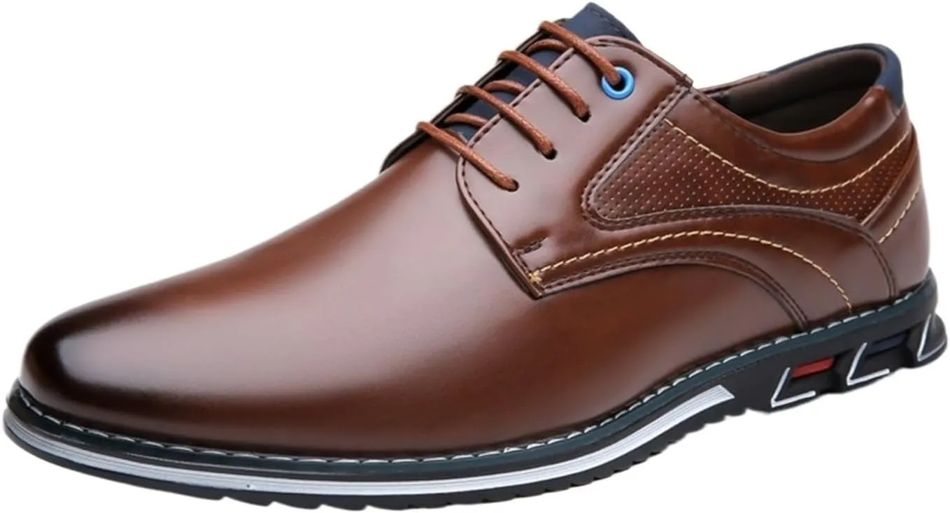 Men’s Dress Shoes Casual Business Oxford Derby Orthopedic Leather Shoes Comfortable Walking Shoes