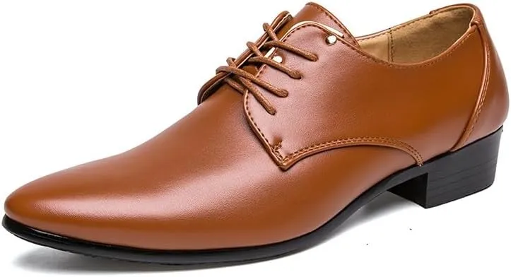 Men's Dress Shoes Genuine Leather Formal Business Mens Oxford Shoes Casual Walking Tuxedo Derby Shoes