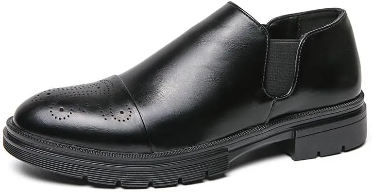 Men's Dress Shoes Slip On Pointed Toe Derbys Classic Formal Business Mens Brogue Oxfords Shoes
