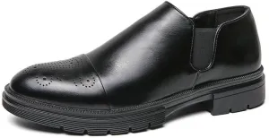 Men's Dress Shoes Slip On Pointed Toe Derbys Classic Formal Business Mens Brogue Oxfords Shoes