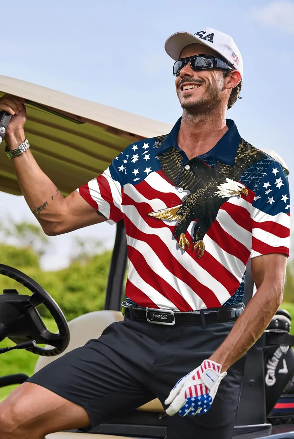 Men's Golf Polo Shirts Moisture Wicking Athletic Polos Dry Fit Performance Shirt (S-XXL)