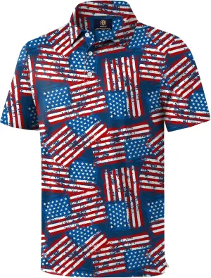 Men's Golf Polo Shirts Moisture Wicking Athletic Polos Dry Fit Performance Shirt (S-XXL)