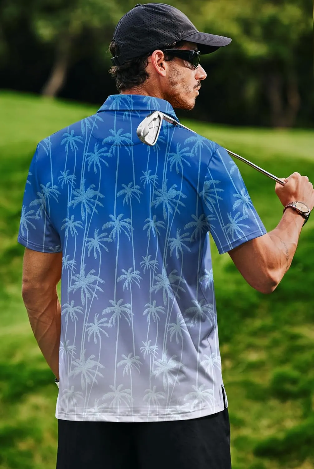 Men's Golf Polo Shirts Moisture Wicking Athletic Polos Dry Fit Performance Shirt (S-XXL)