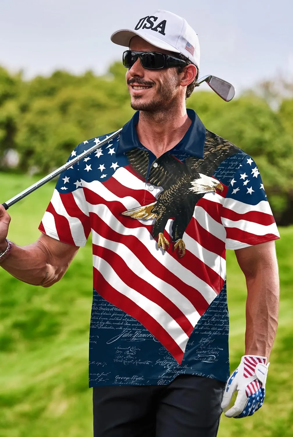 Men's Golf Polo Shirts Moisture Wicking Athletic Polos Dry Fit Performance Shirt (S-XXL)